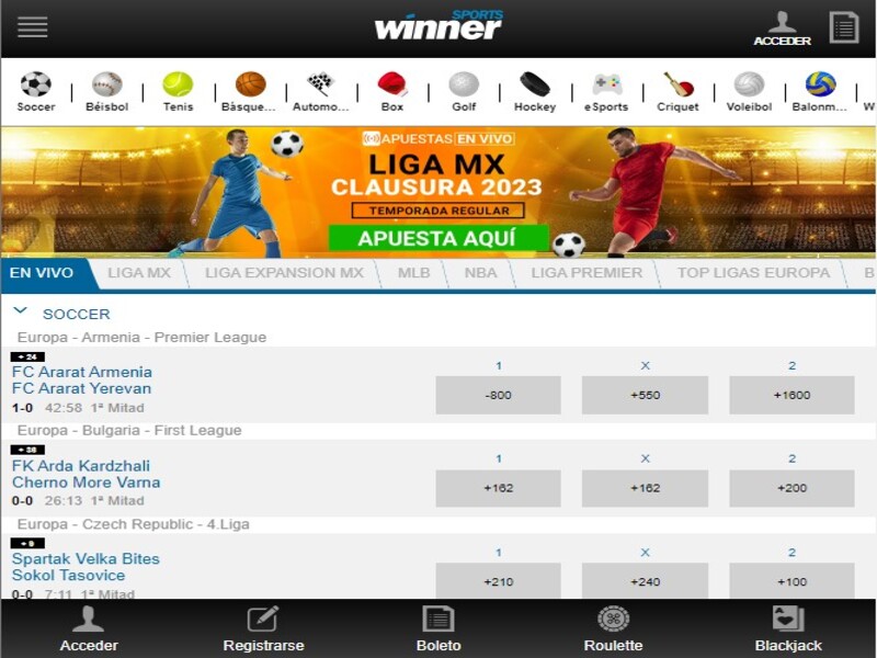 Para los fans de los deportes Winner ofrece variedad de apuestas